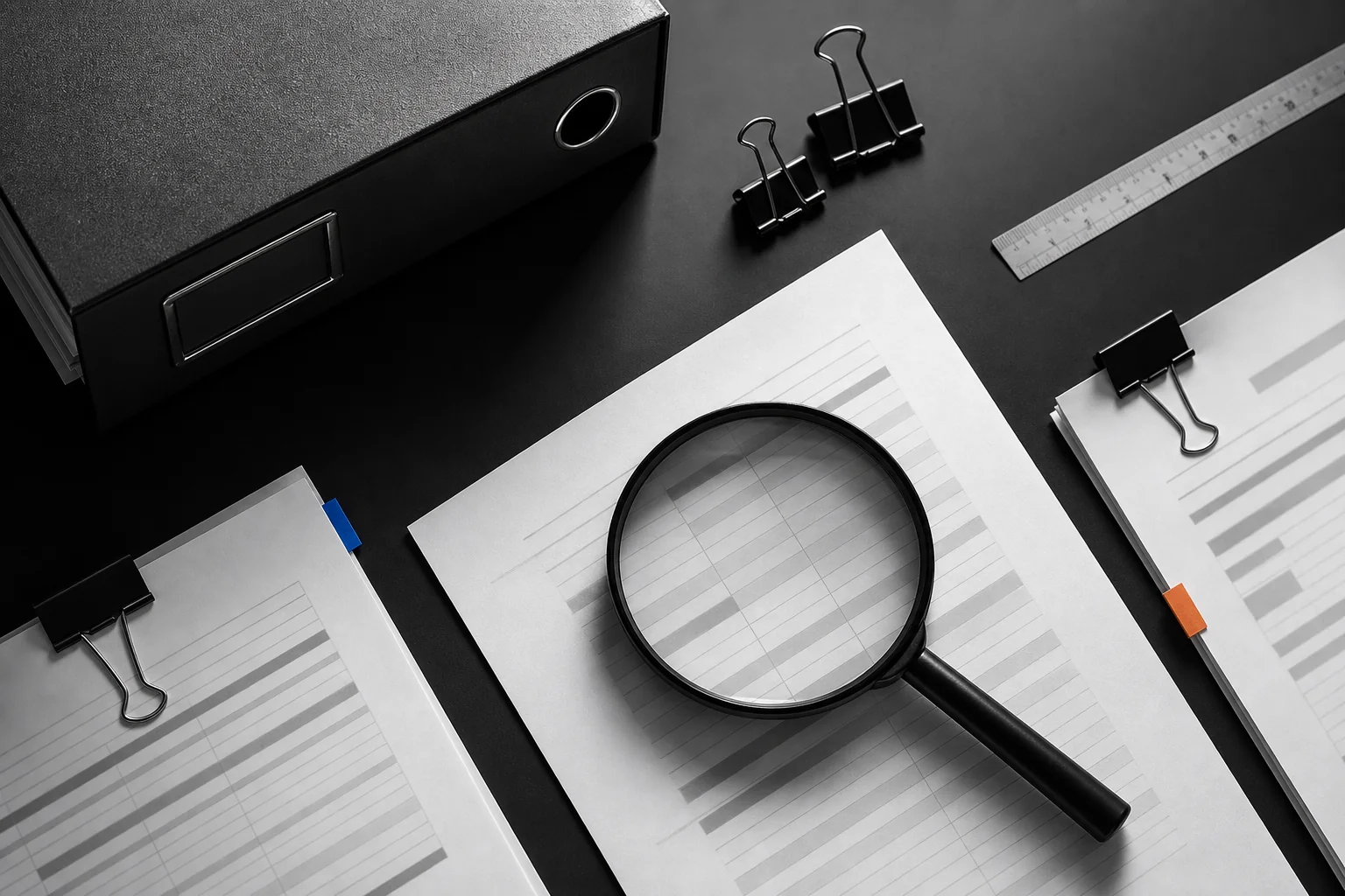 Editorial still life representing audit work