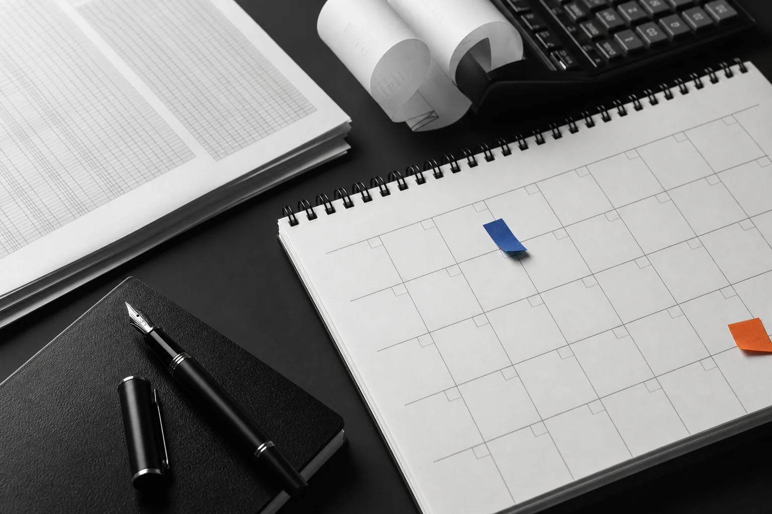 Editorial still life representing tax work